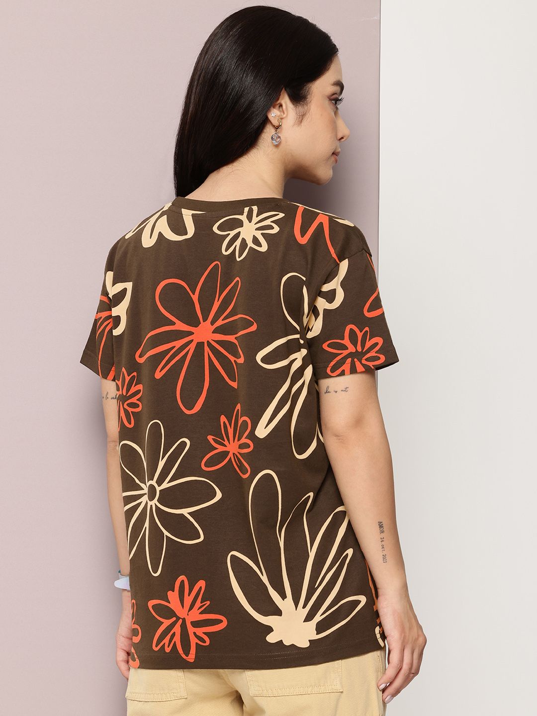 DILLINGER Floral Printed Pure Cotton Boxy T-shirt
