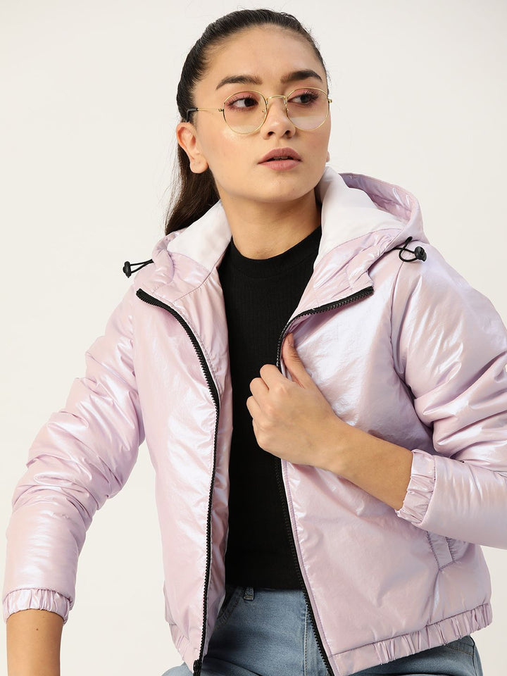 DressBerry Women Lavender Padded Jacket