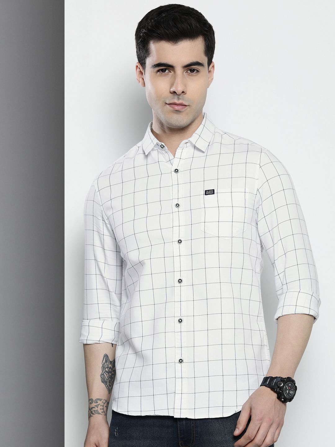 The Indian Garage Co Men Checked Pure Cotton Casual Shirt