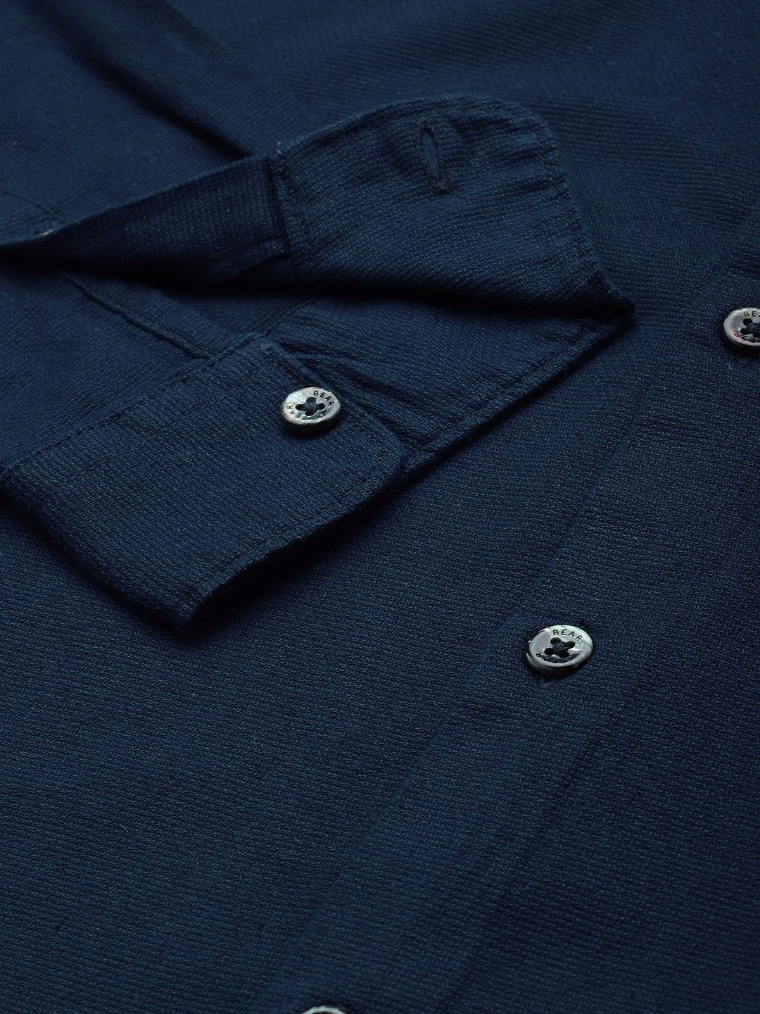 THE BEAR HOUSE Men Navy Blue Slim Fit Casual Shirt