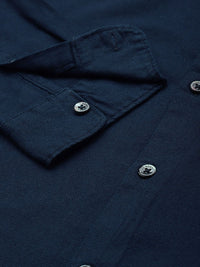 THE BEAR HOUSE Men Navy Blue Slim Fit Casual Shirt