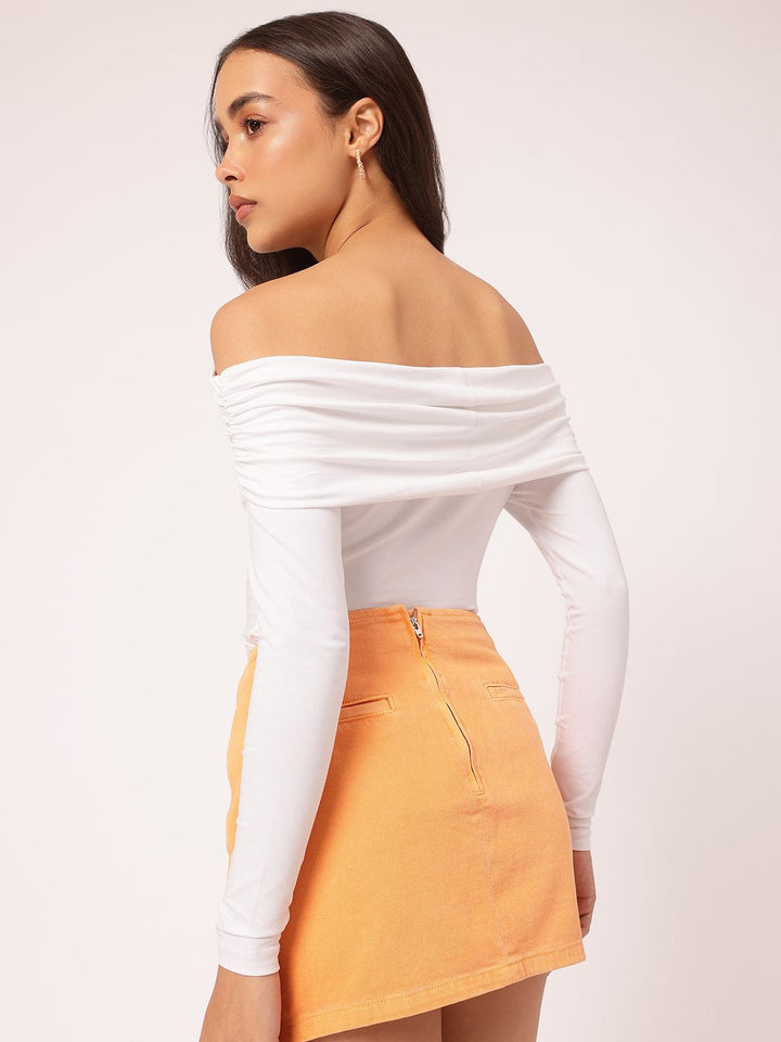 DressBerry Effortless Elegance Bardot Fitted Bodysuit
