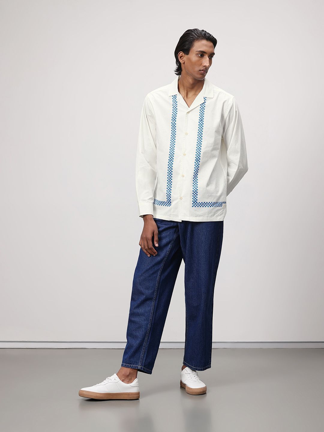 ether Artisan Hand Block Geometric Printed Casual Shirt