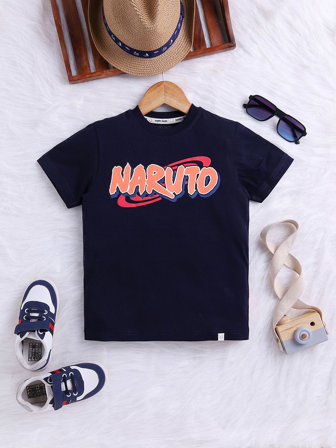 Happy Faces Boys Printed Pure Cotton T-shirt