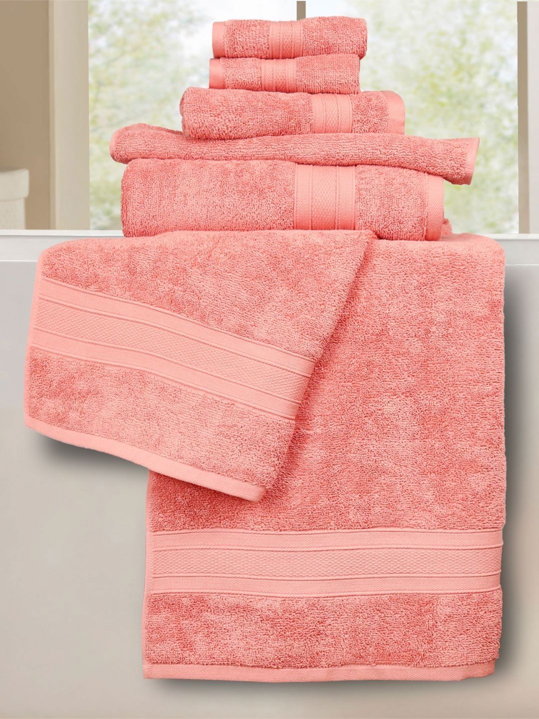 MYTRIDENT Soft Comfort Coral 6 Pieces Pure Cotton 500 GSM Towel Set