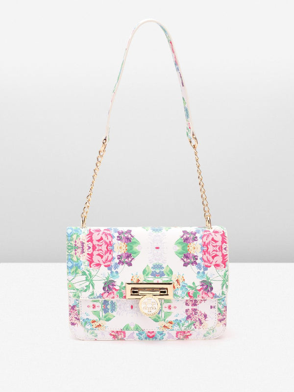 Lino Perros Floral Printed Structured Shoulder Bag