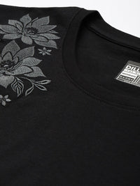 DILLINGER Women Boxy Regular Embroidery Crew Neck Tshirt