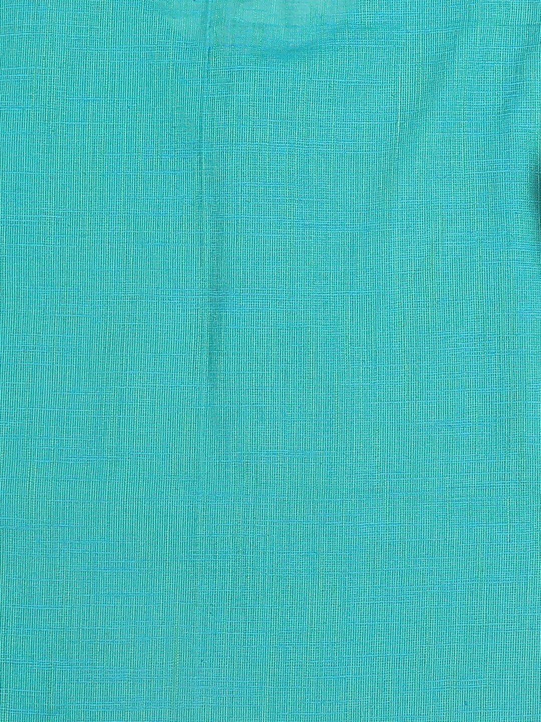 VASTRAMAY Boys Turquoise Blue Pure Cotton Kurta with Pyjamas