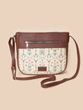 ZOUK Women Off White Ethnic Motifs Printed Structured Sling Bag