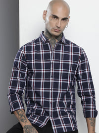 The Indian Garage Co Pure Cotton Slim Fit Tartan Checks Casual Shirt