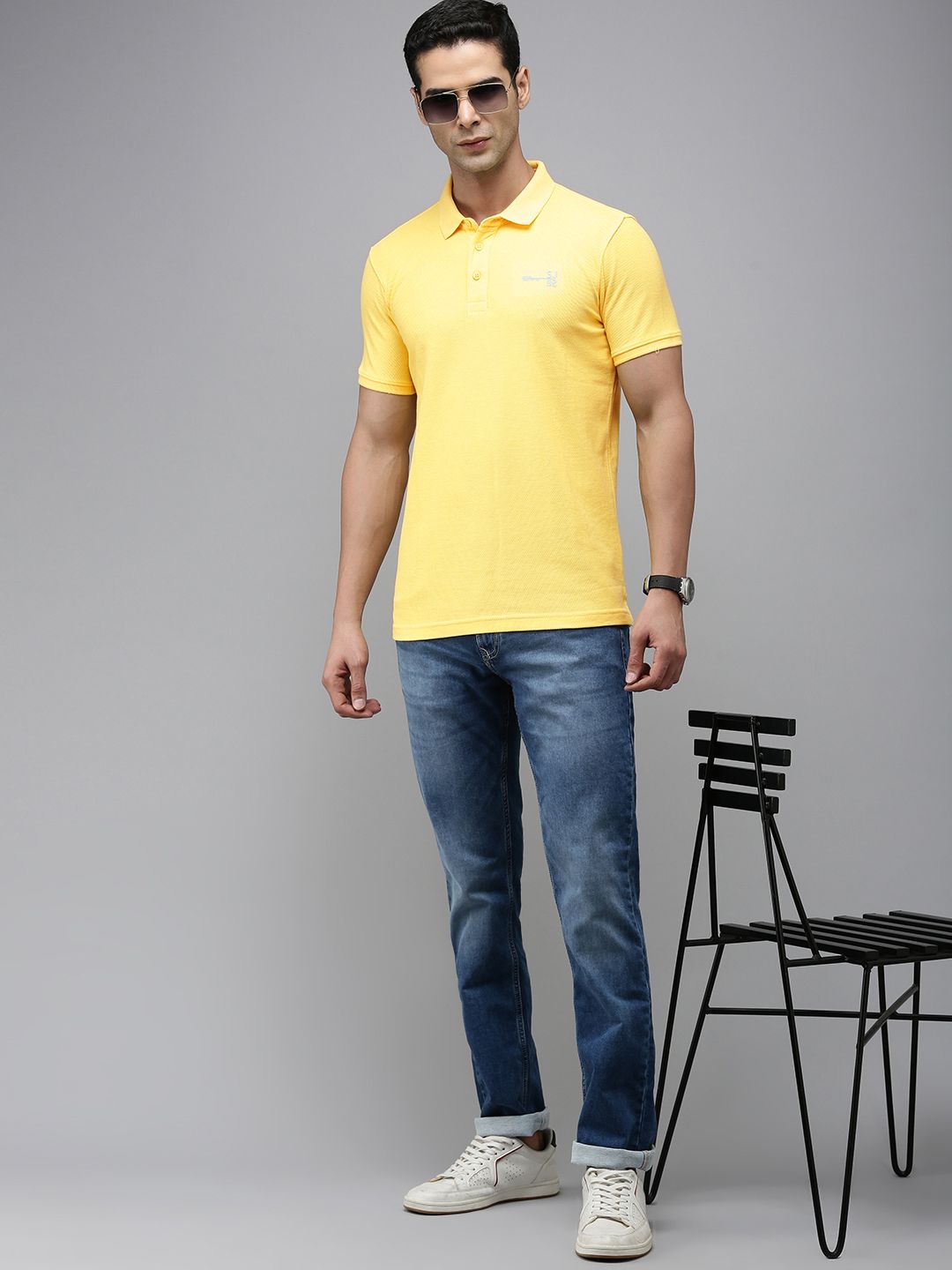 SPYKAR Men Solid Slim Fit Polo Collar T-shirt