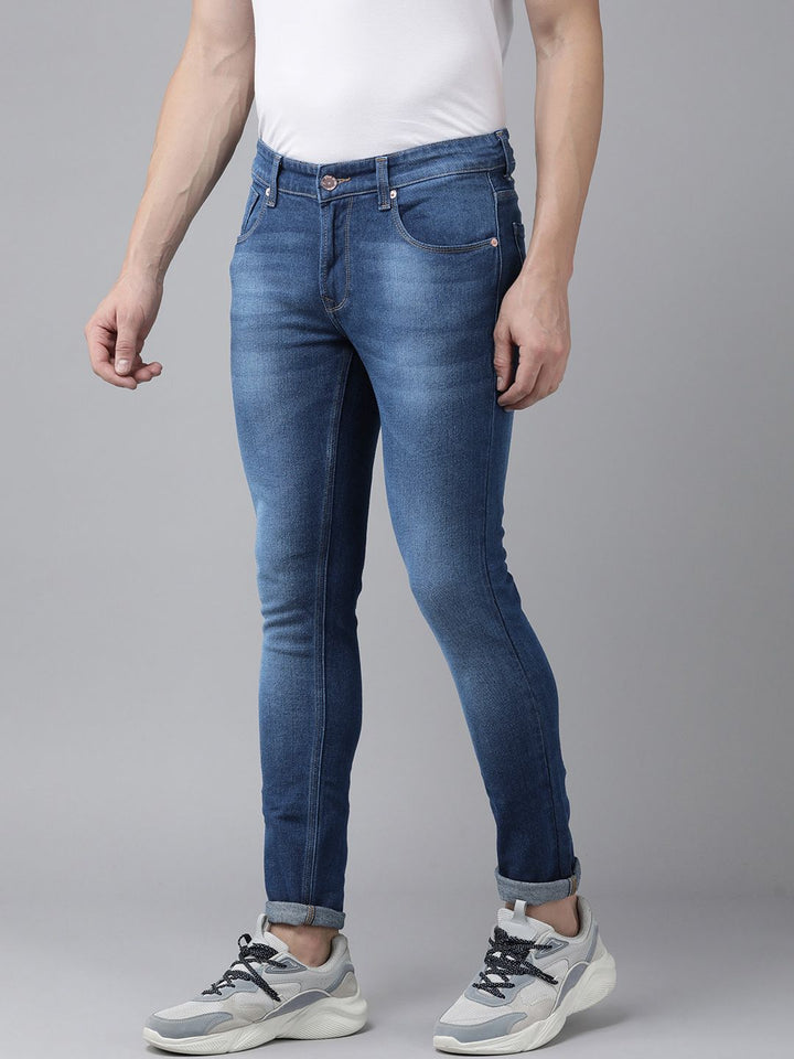 SPYKAR Men Super Skinny Fit Low-Rise Heavy Fade Stretchable Jeans