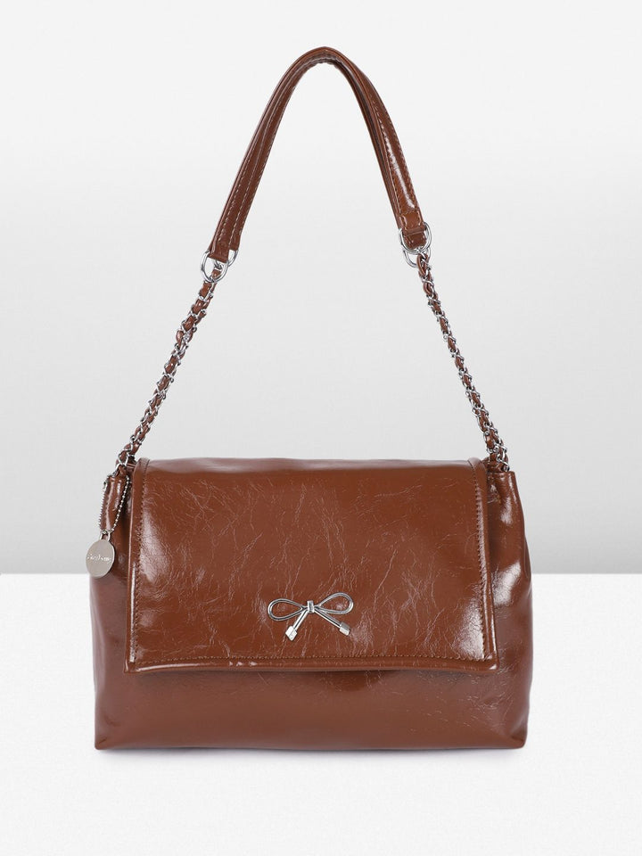 DressBerry Structured Shoulder Bag with Bow Detail