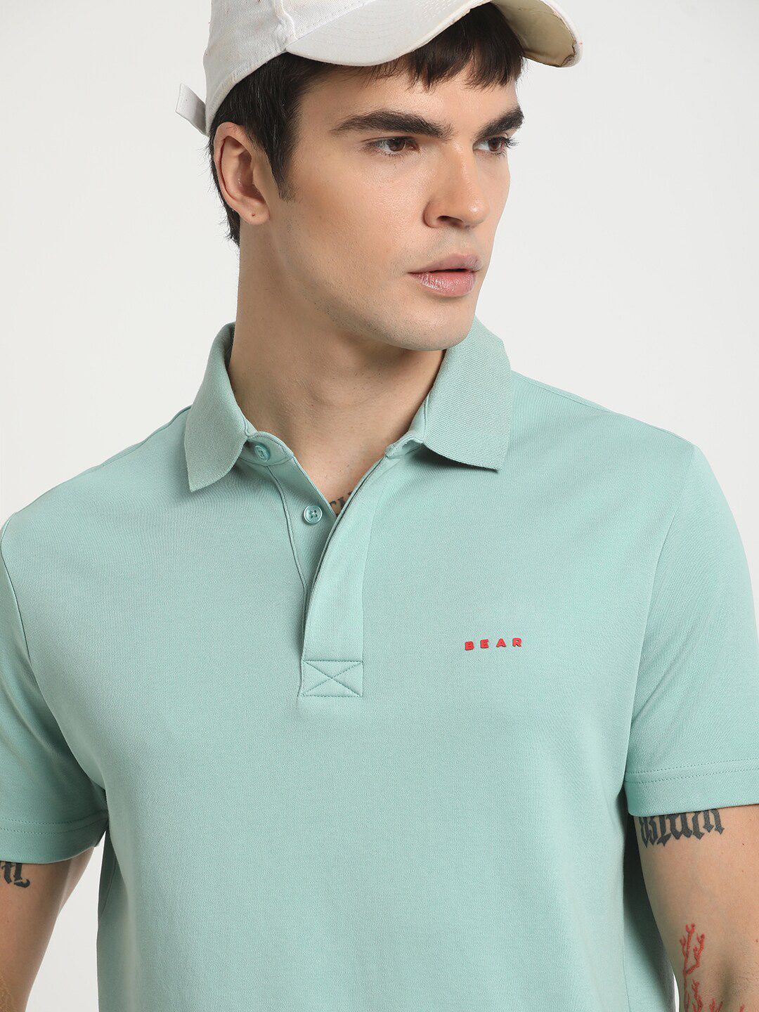 THE BEAR HOUSE Polo Collar Slim Fit Cotton T-shirt