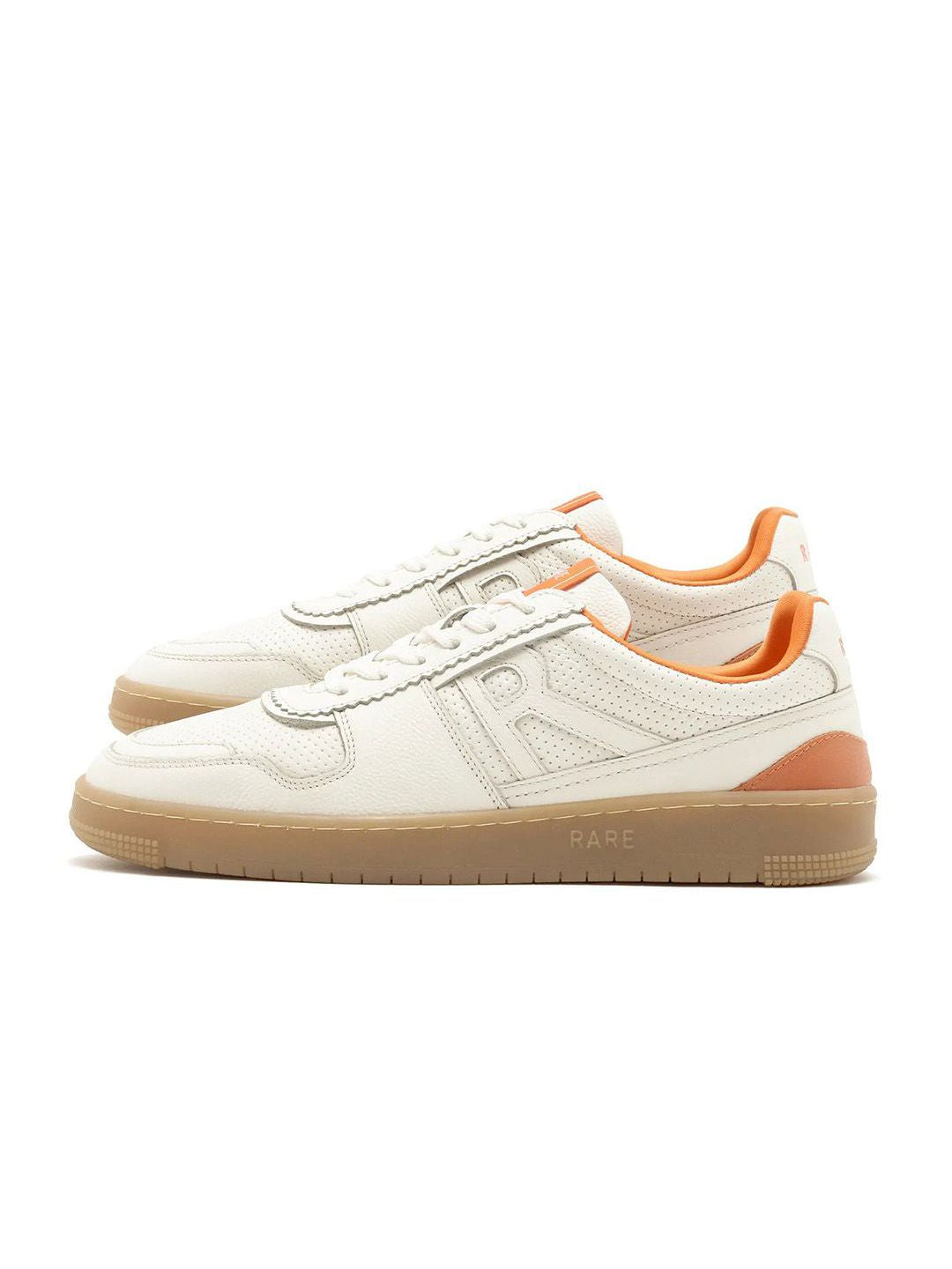 RARE RABBIT Men Neva White Lace-Ups Round Toe Leather Sneakers