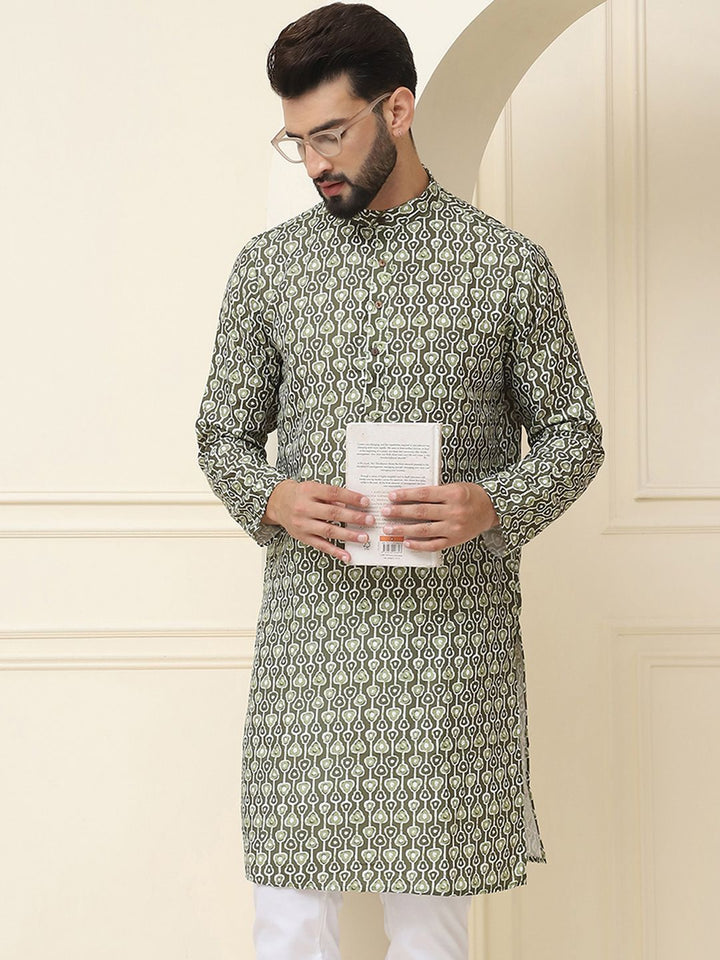 SOJANYA Ethnic Motifs Printed Pure Cotton Straight Kurta