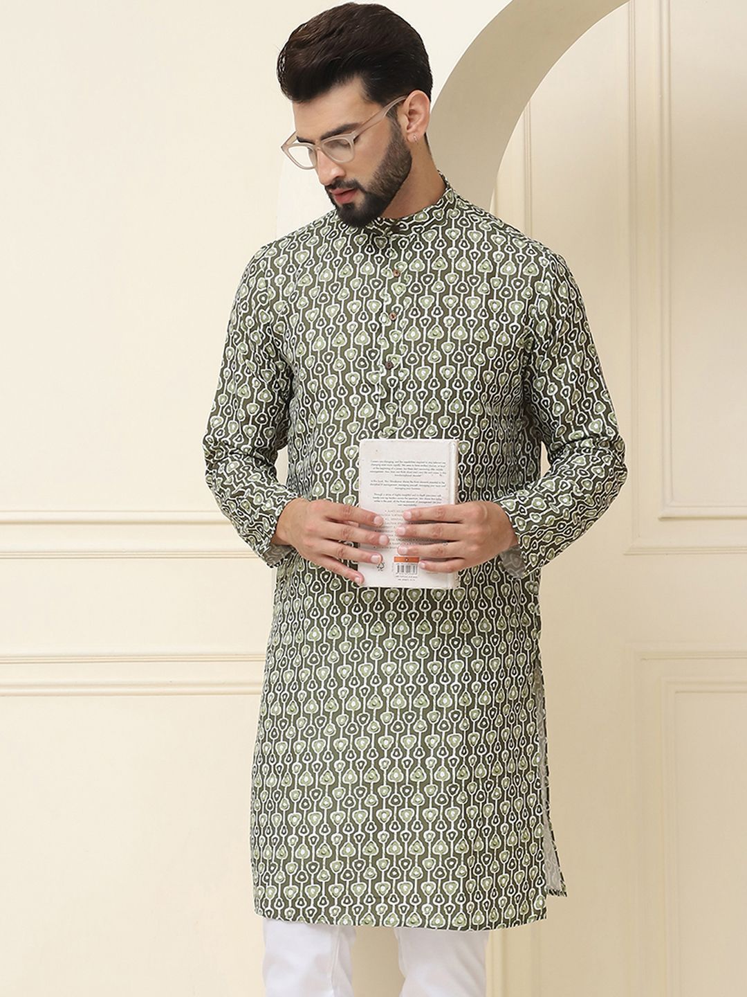 SOJANYA Ethnic Motifs Printed Pure Cotton Straight Kurta