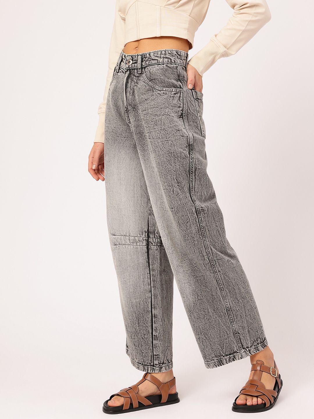 DressBerry Women Timeless Threads Faded Baggy jeans