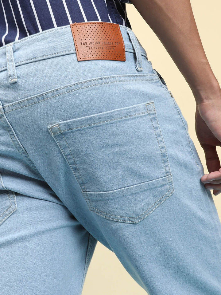 The Indian Garage Co Men Blue Slim Fit Mid-Rise Clean Look Stretchable Jeans
