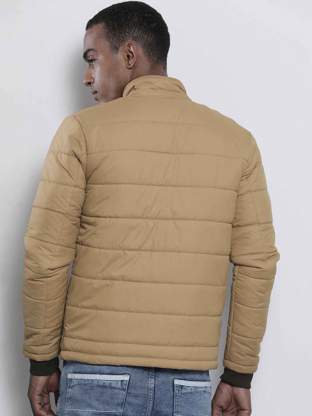 The Indian Garage Co Men Zip-Front Puffer Jacket with Flap-Button Pockets