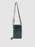 Lino Perros Teal Blue Croc Textured Structured Sling Bag with Detachable Sling Strap