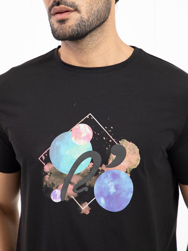 RARE RABBIT Men Moreno Graphic Printed Slim Fit Cotton T-Shirt