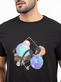 RARE RABBIT Men Moreno Graphic Printed Slim Fit Cotton T-Shirt
