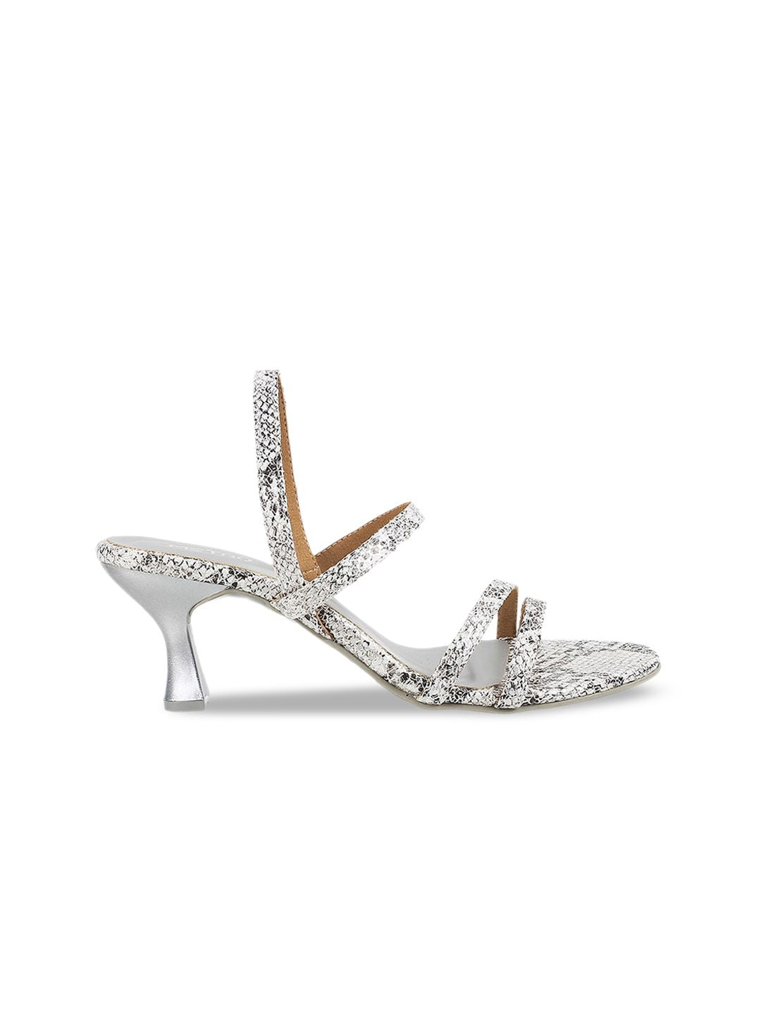Metro Printed Open Toe Kitten Heels