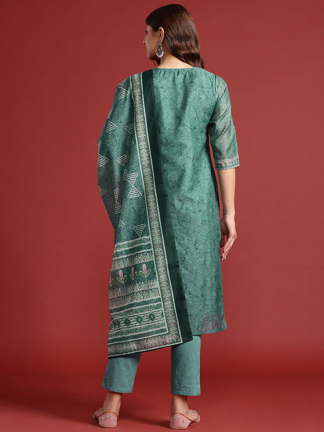 Anouk Indie Prints Kurta with Trousers & Dupatta