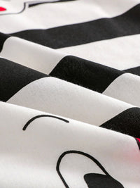 Story@home White Black Cotton 210 TC 1 King Double Bedsheet with 2 Pillow Covers
