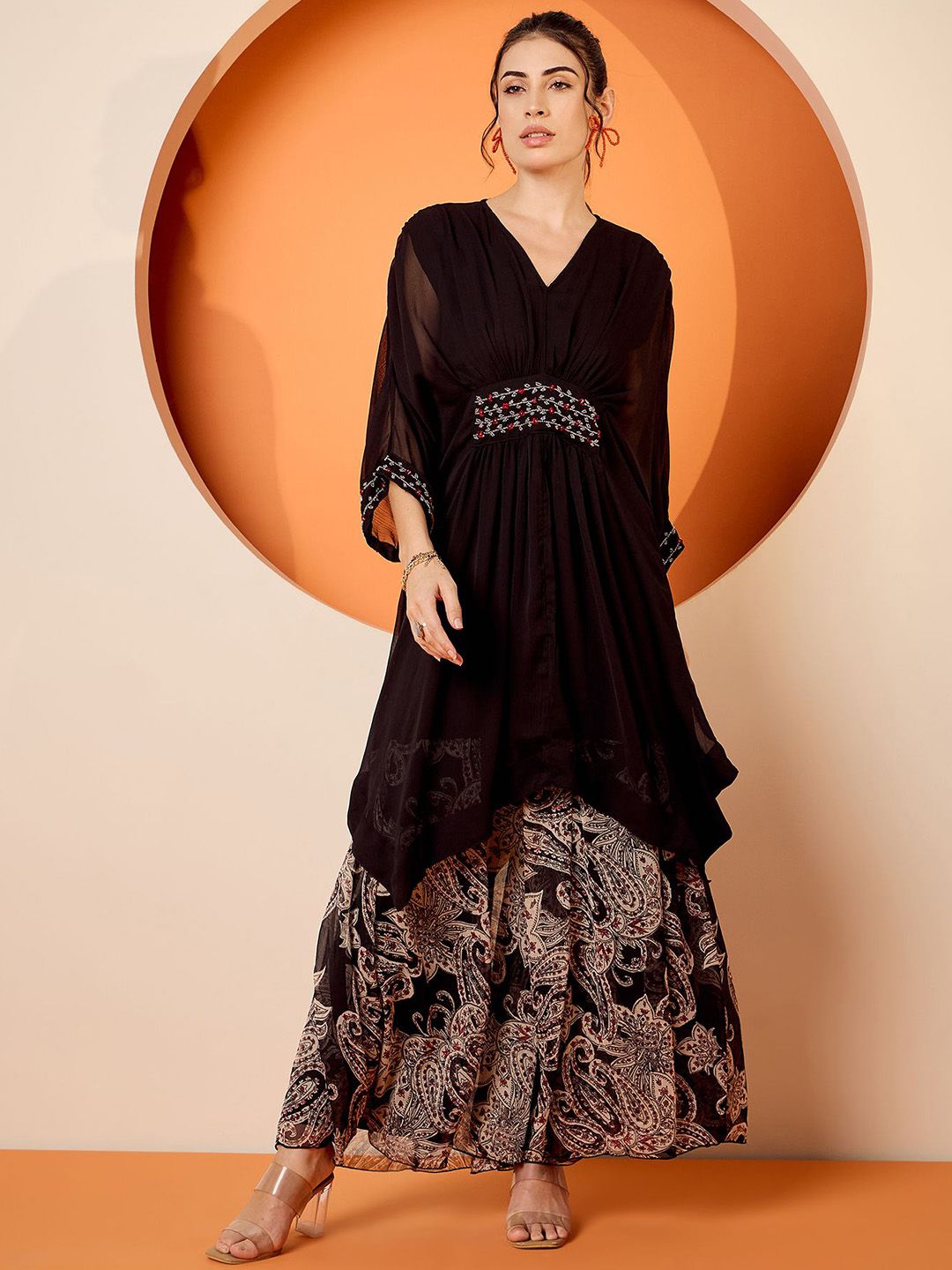 Antheaa Embellished Top & Palazzo