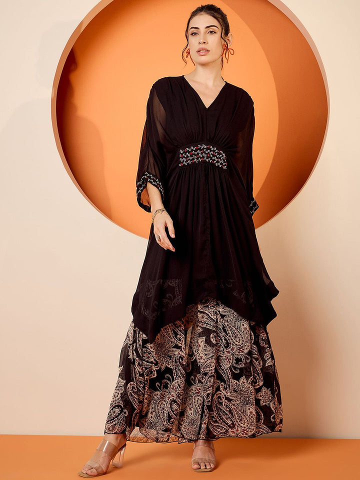 Antheaa Embellished Top & Palazzo