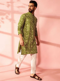 Anouk Men Floral Printed Regular Kurta with Pyjamas