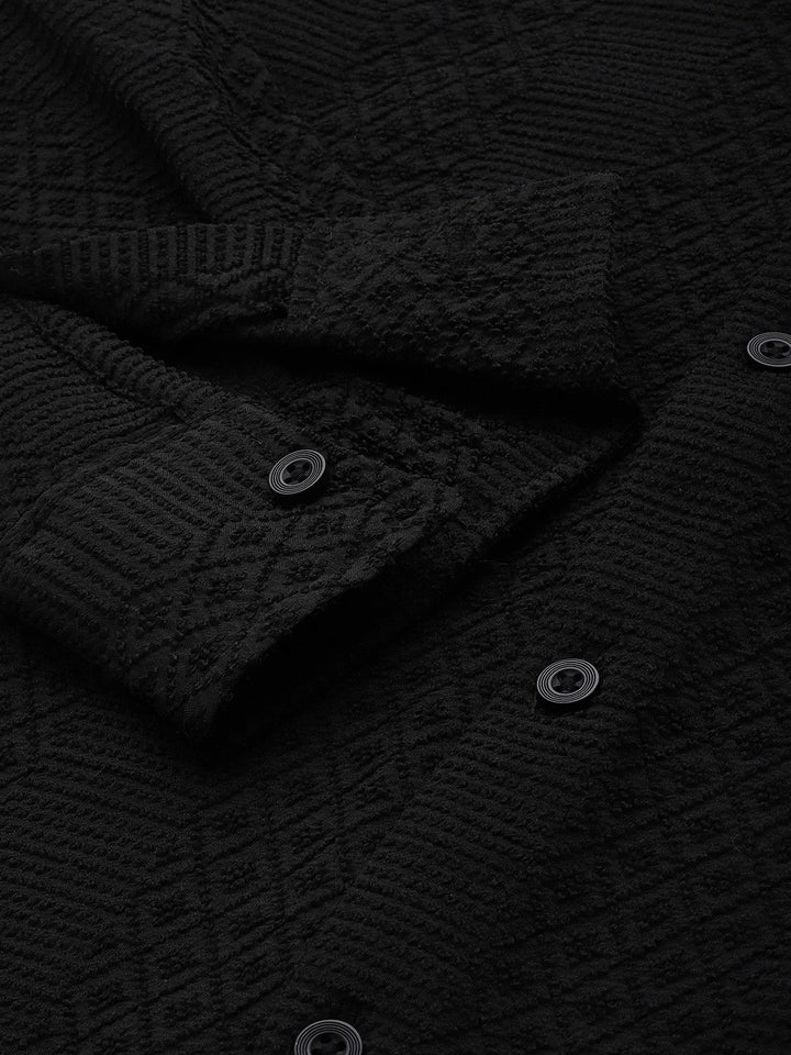 The Indian Garage Co. Self Design Textured Casual Shirt