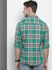 The Indian Garage Co Men Green Comfort Checked Casual Shirt