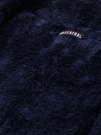 SASSAFRAS Women Navy Blue Crop Padded Jacket