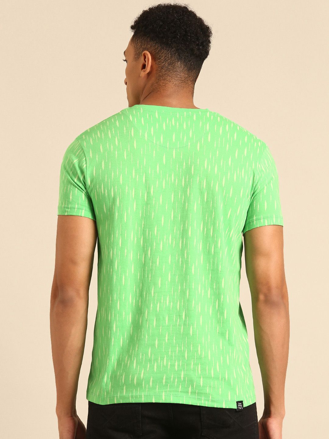 Being Human Pure Cotton Abstract Printed V-Neck T-shirt