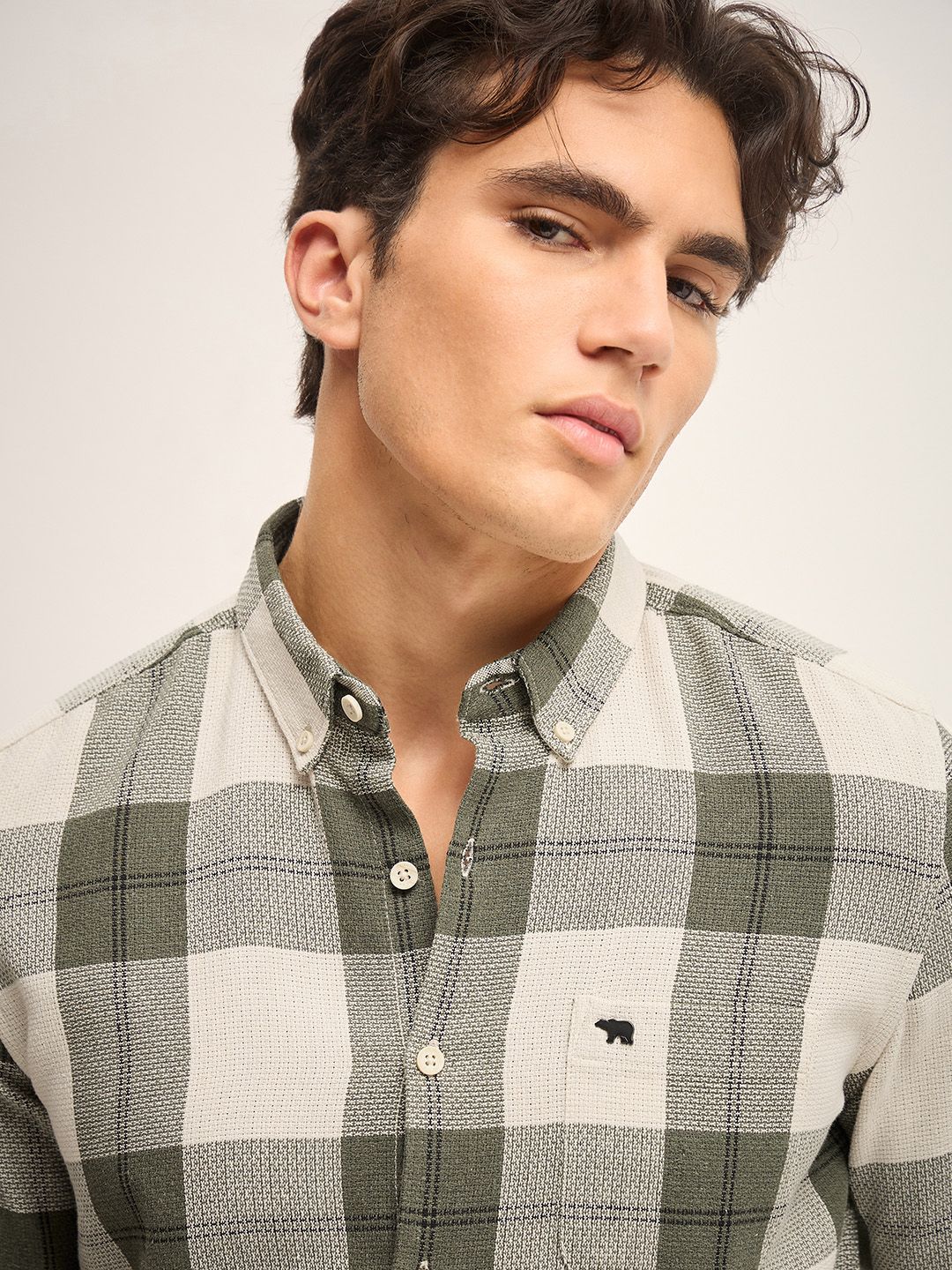 THE BEAR HOUSE Men Slim Fit Tartan Checks Cotton Casual Shirt