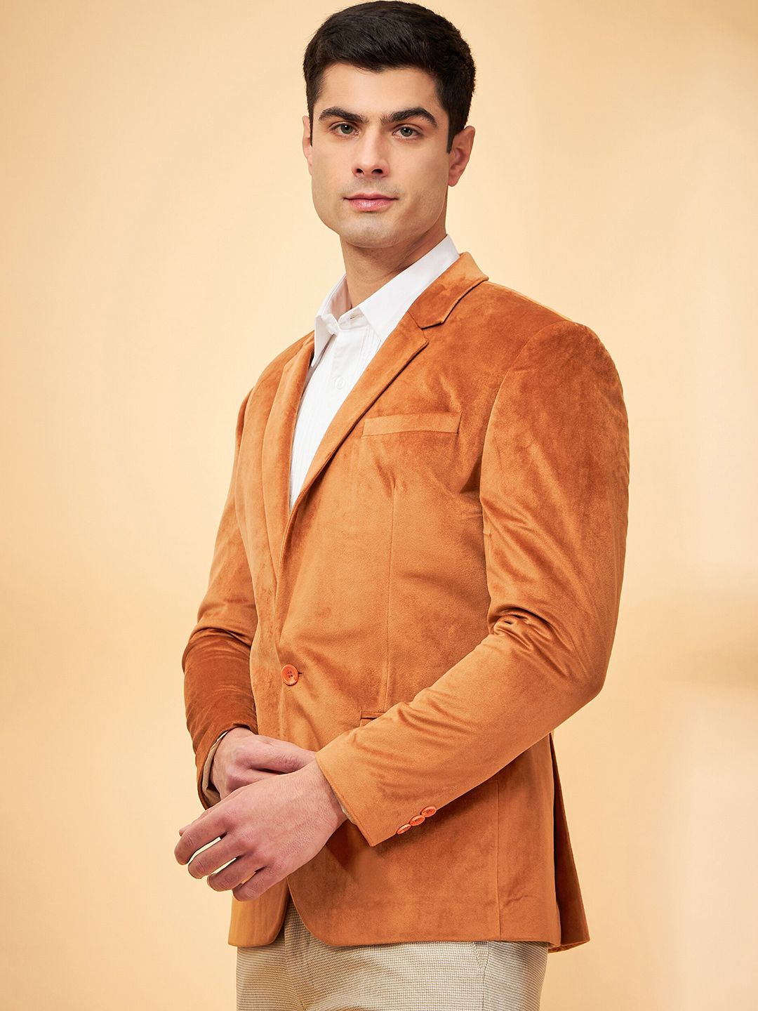 DENNISON Notch Lapel Collar Single-Breasted Blazer