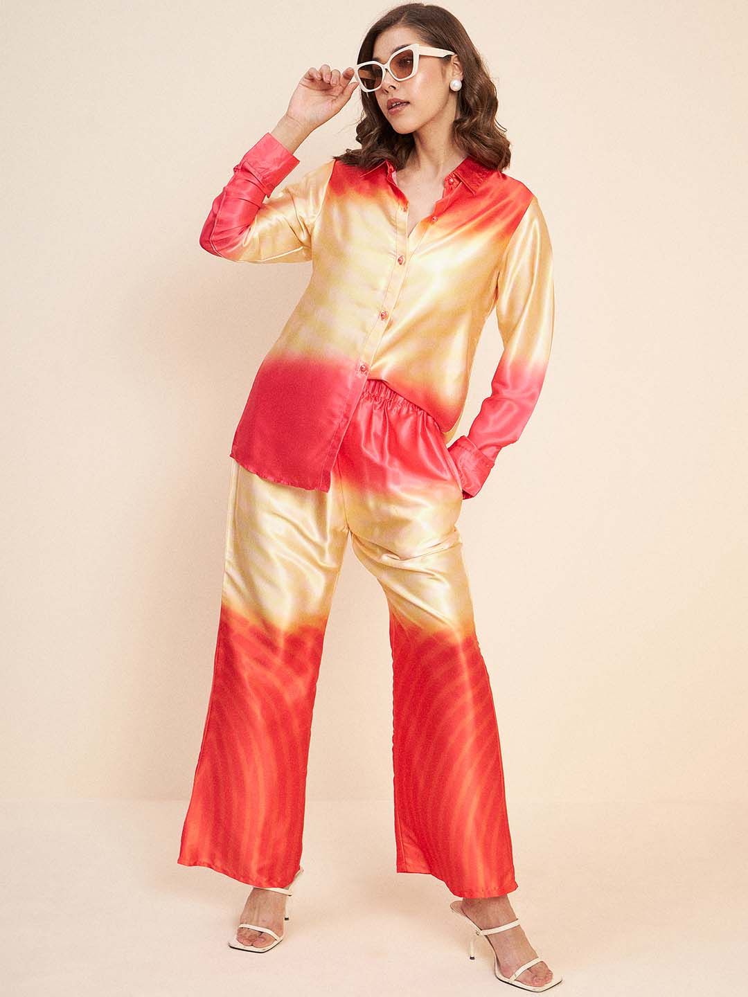 Antheaa Ombre Dyed Shirt & Palazzos