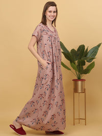 Sweet Dreams Printed pure cotton Maxi Nightdress