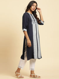 W Ethnic Motifs Printed Straight Kurta