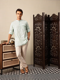 House of Pataudi Checked Pakistani Style Rozana Kurta