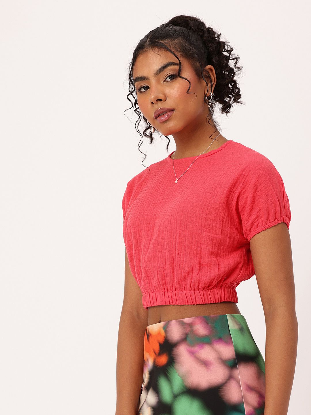 DressBerry The Off-Duty Blouson Crop Top