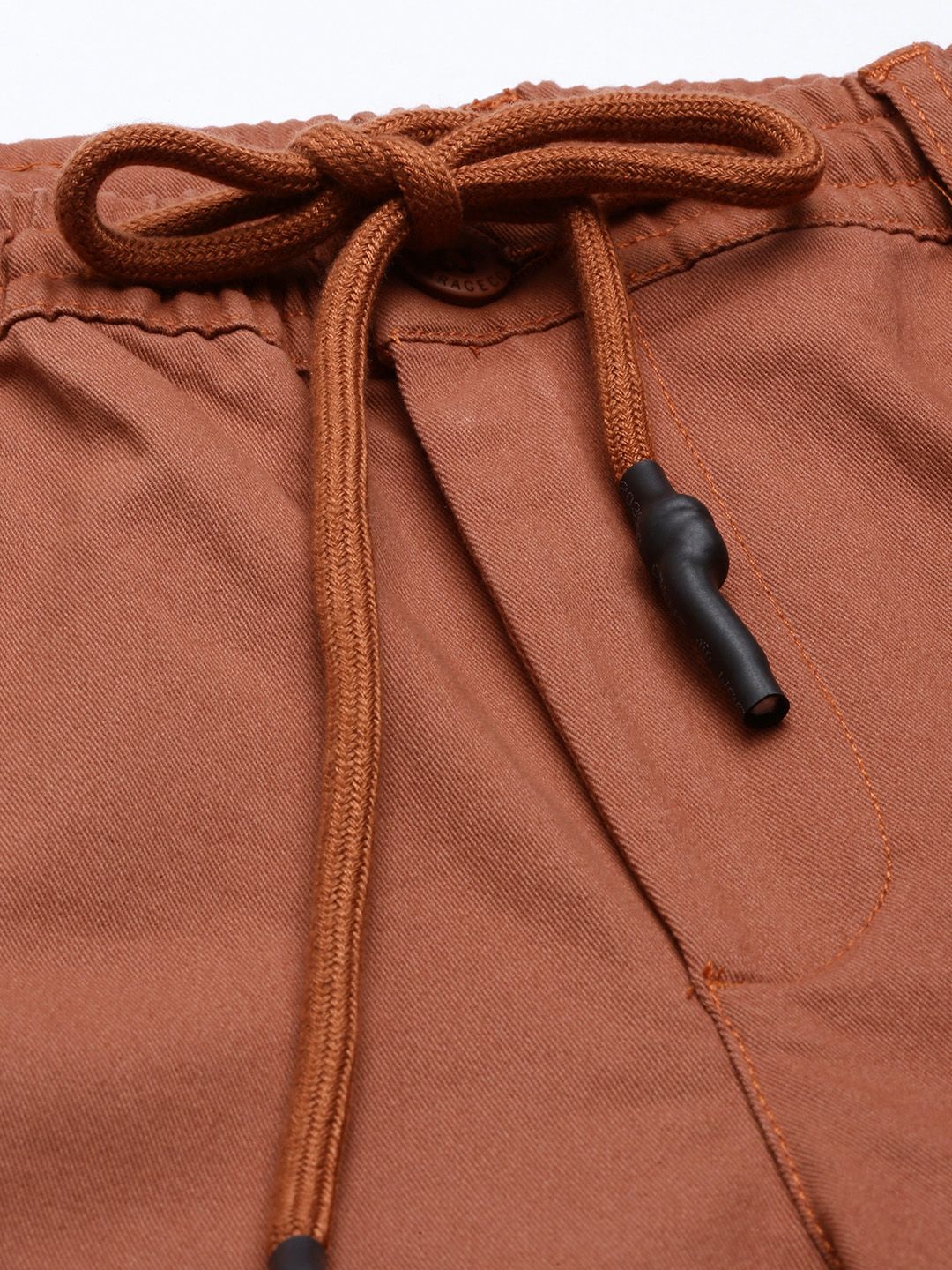 The Indian Garage Co Men Rust Slim Fit Chinos Trousers