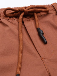 The Indian Garage Co Men Rust Slim Fit Chinos Trousers