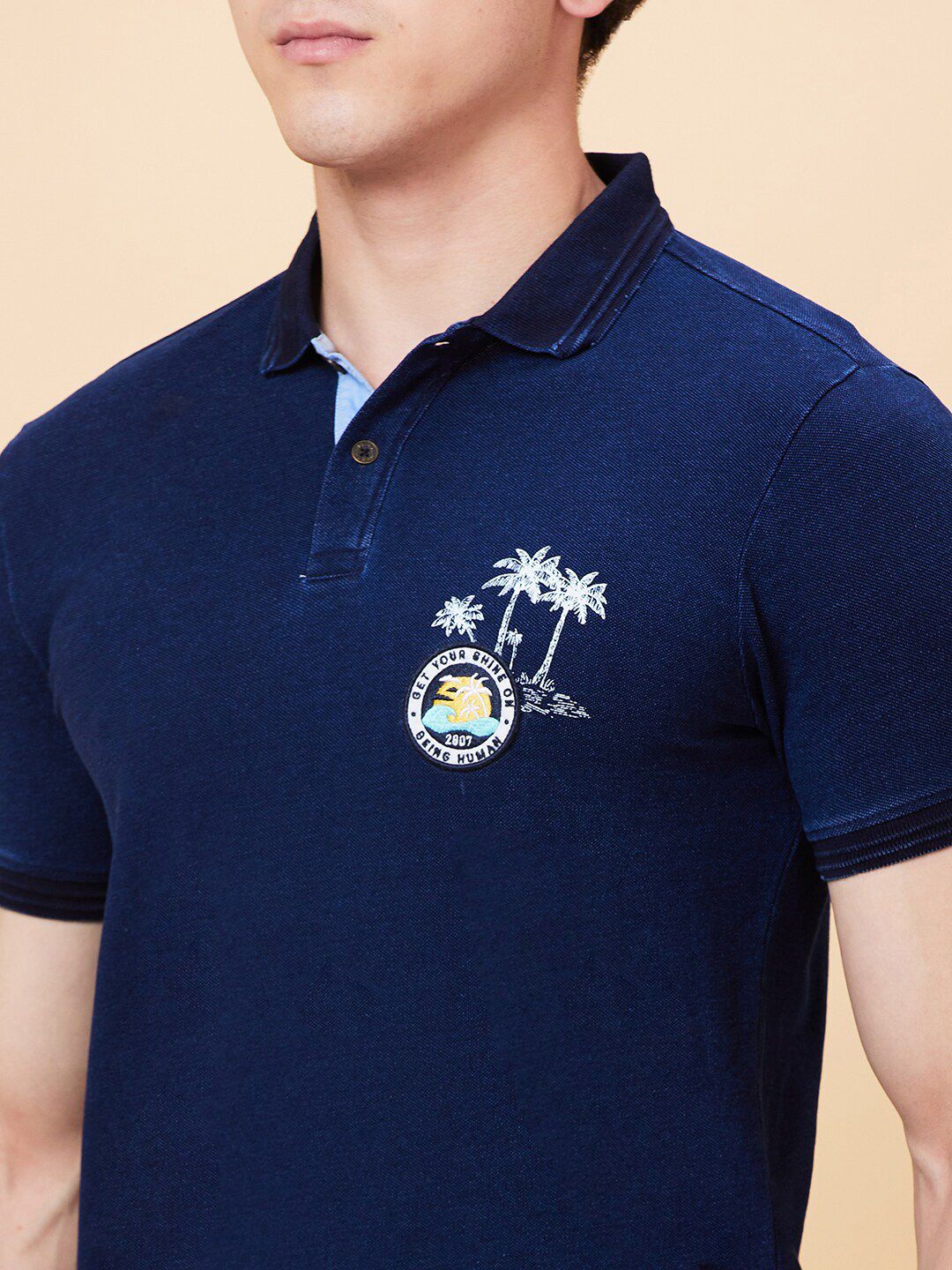 Being Human Cotton Polo Collar Short Sleeves Casual T-shirt