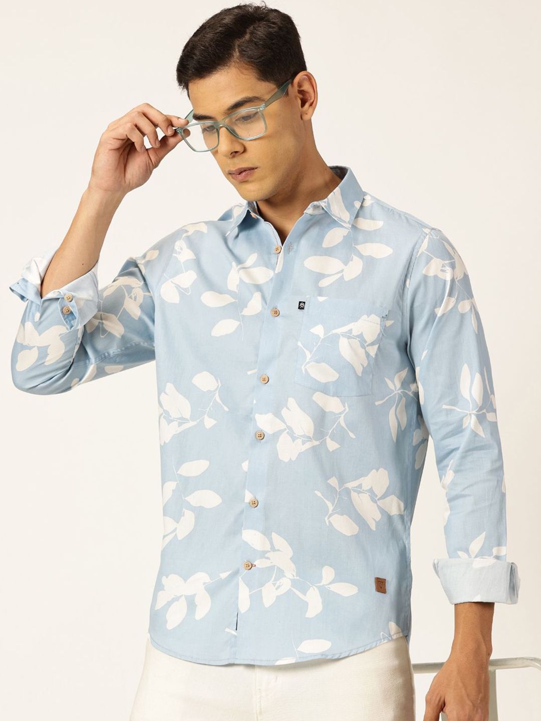 Thomas Scott Premium Slim Fit Opaque Cotton Printed Casual Shirt