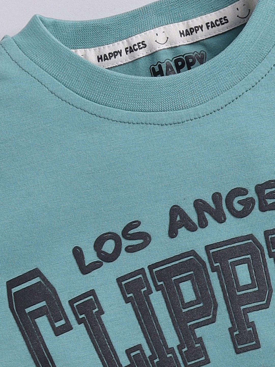Happy Faces Boys Typography Printed Pure Cotton T-shirt