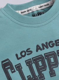 Happy Faces Boys Typography Printed Pure Cotton T-shirt